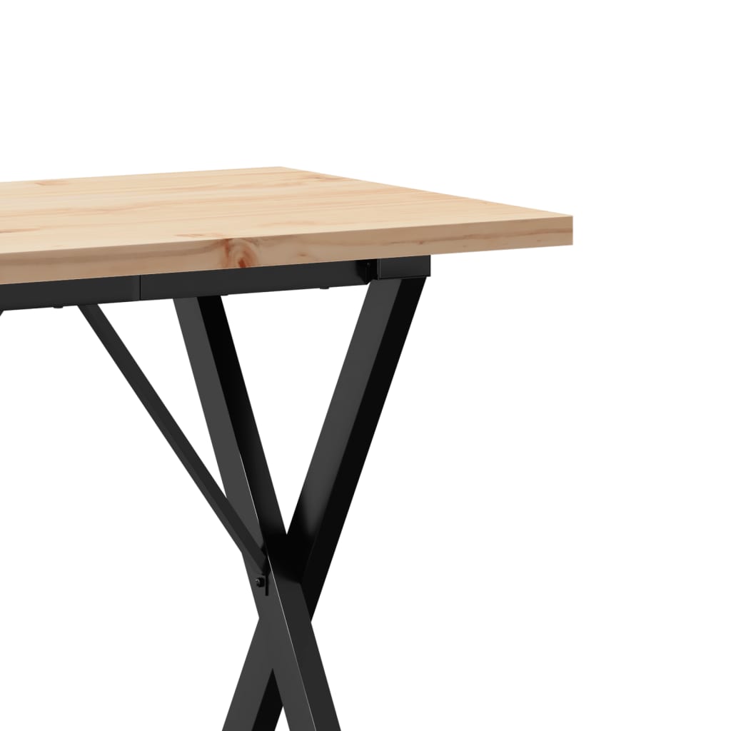 Eettafel X-frame 80x50x75,5 cm massief grenenhout en staal is nu te koop bij PeponiXL, paradijselijk wonen!