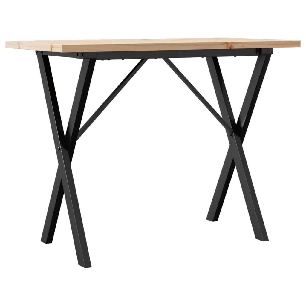 Eettafel X-frame 100x50x75,5 cm massief grenenhout en staal is nu te koop bij PeponiXL, paradijselijk wonen!