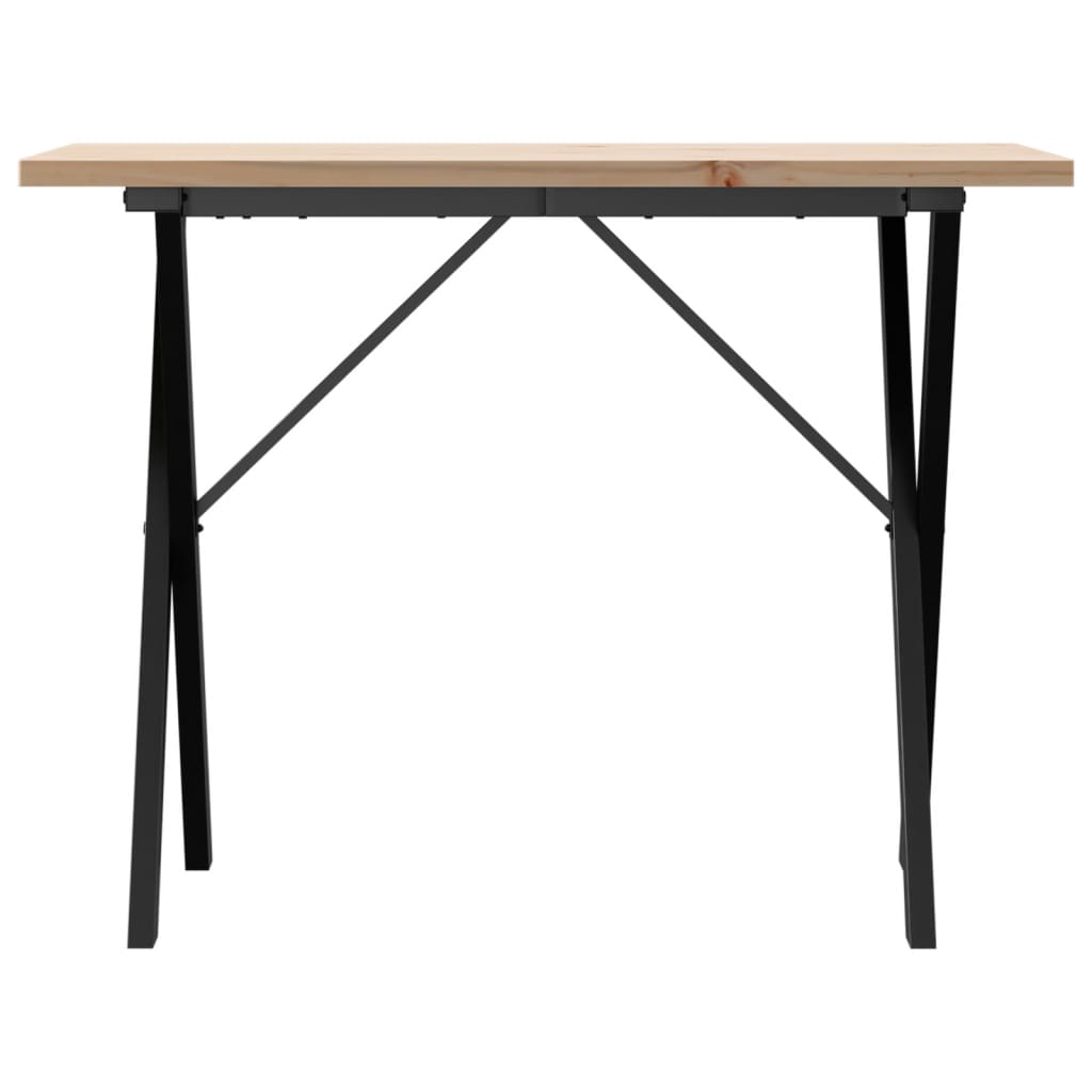 Eettafel X-frame 100x50x75,5 cm massief grenenhout en staal is nu te koop bij PeponiXL, paradijselijk wonen!