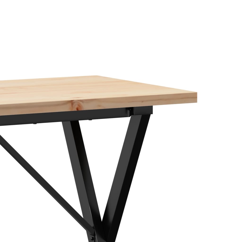 Eettafel X-frame 100x50x75,5 cm massief grenenhout en staal is nu te koop bij PeponiXL, paradijselijk wonen!