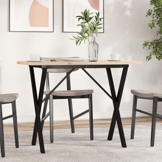 Eettafel X-frame 100x50x75,5 cm massief grenenhout en staal is nu te koop bij PeponiXL, paradijselijk wonen!