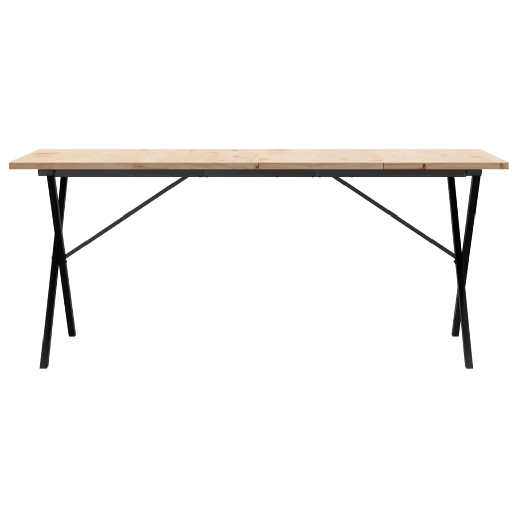 Eettafel X-frame 180x90x75,5 cm massief grenenhout en staal is nu te koop bij PeponiXL, paradijselijk wonen!