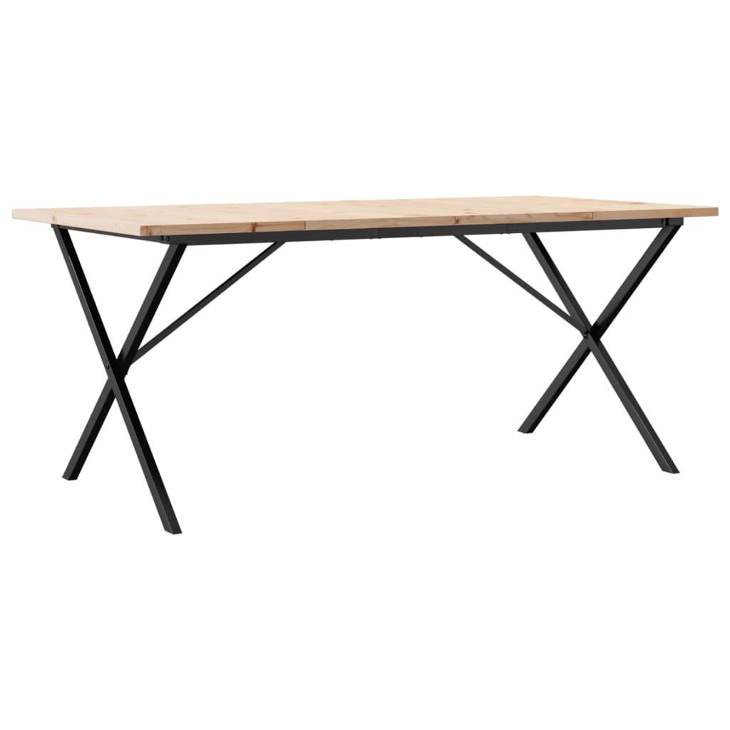 Eettafel X-frame 180x90x75,5 cm massief grenenhout en staal is nu te koop bij PeponiXL, paradijselijk wonen!