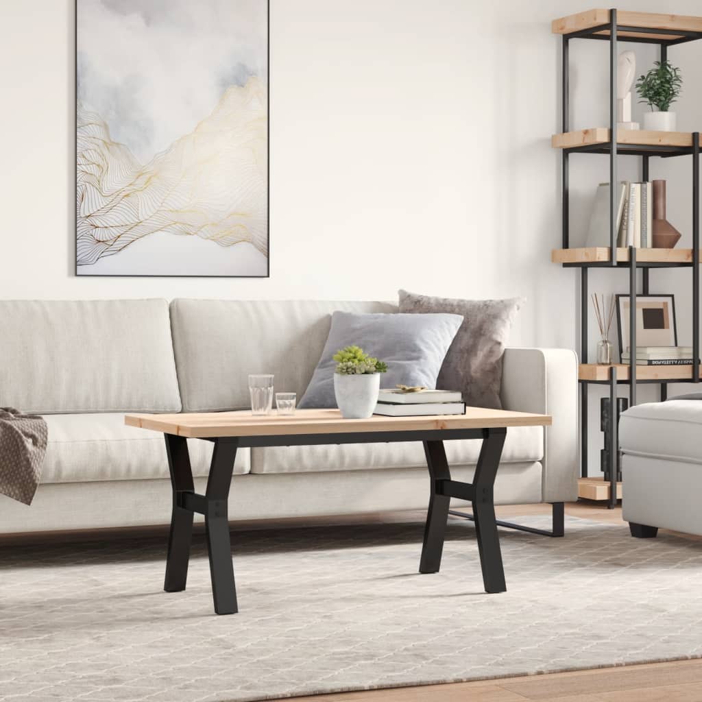 Salontafel Y-frame 100x50x45,5 cm grenenhout en staal is nu te koop bij PeponiXL, paradijselijk wonen!