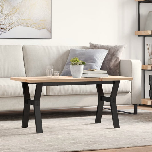 Salontafel Y-frame 100x50x45,5 cm grenenhout en staal is nu te koop bij PeponiXL, paradijselijk wonen!
