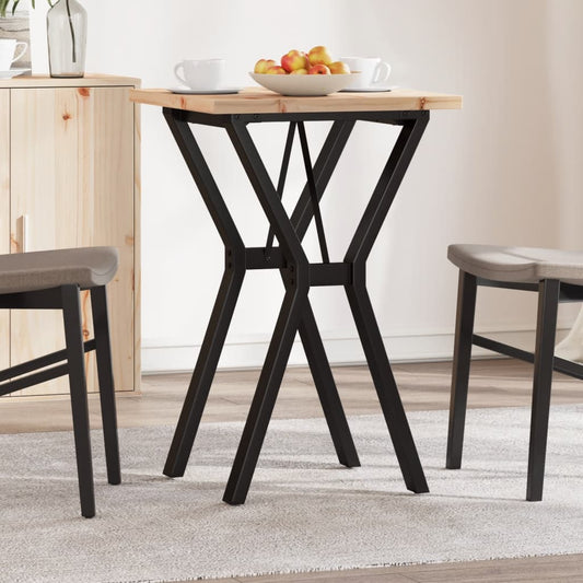 Eettafel Y-frame 50x50x75,5 cm massief grenenhout en staal is nu te koop bij PeponiXL, paradijselijk wonen!
