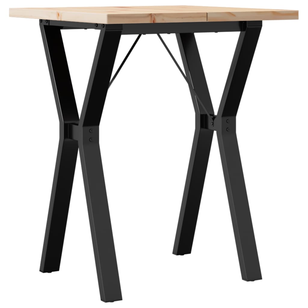 Eettafel Y-frame 60x60x75,5 cm massief grenenhout en staal is nu te koop bij PeponiXL, paradijselijk wonen!