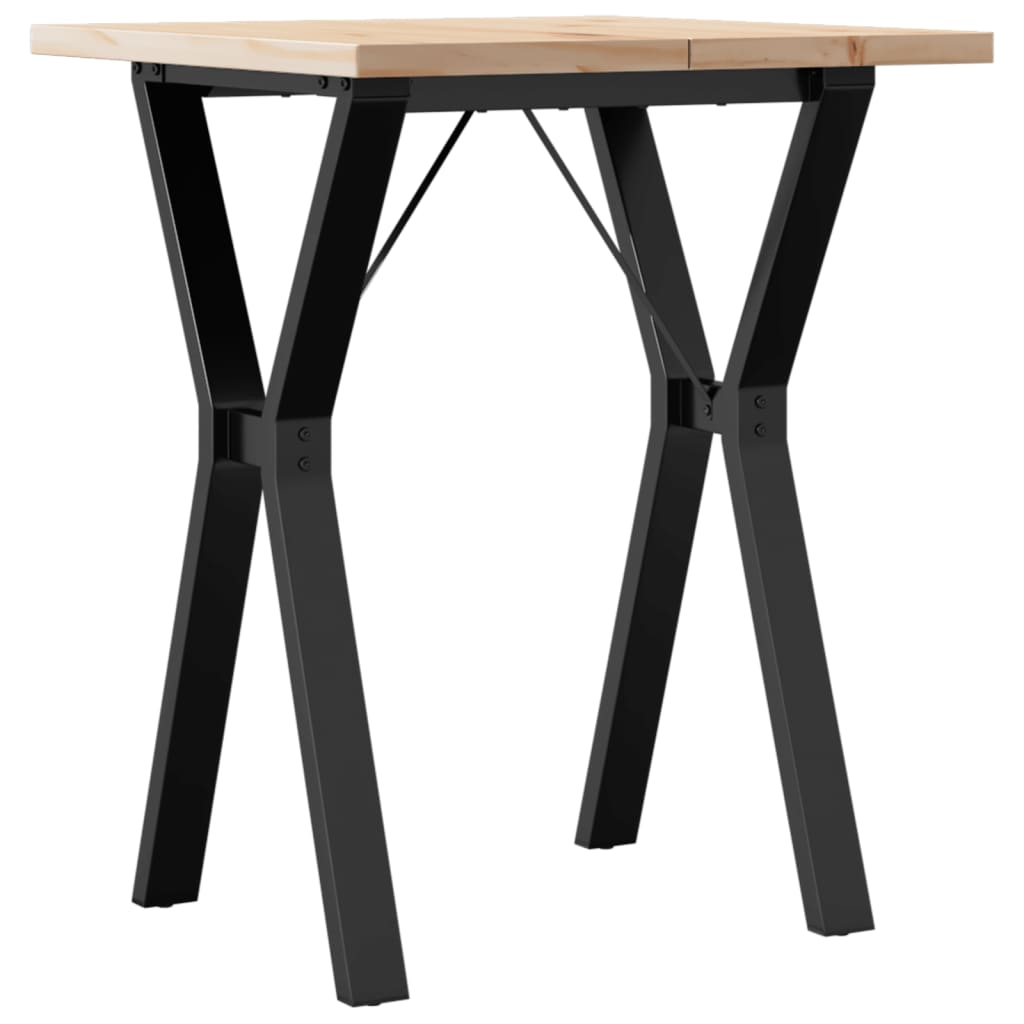 Eettafel Y-frame 60x60x75,5 cm massief grenenhout en staal is nu te koop bij PeponiXL, paradijselijk wonen!