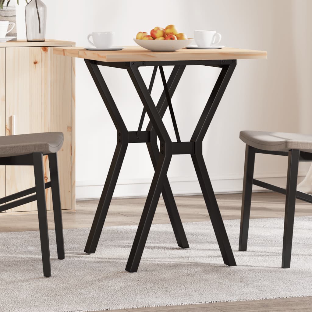 Eettafel Y-frame 60x60x75,5 cm massief grenenhout en staal is nu te koop bij PeponiXL, paradijselijk wonen!