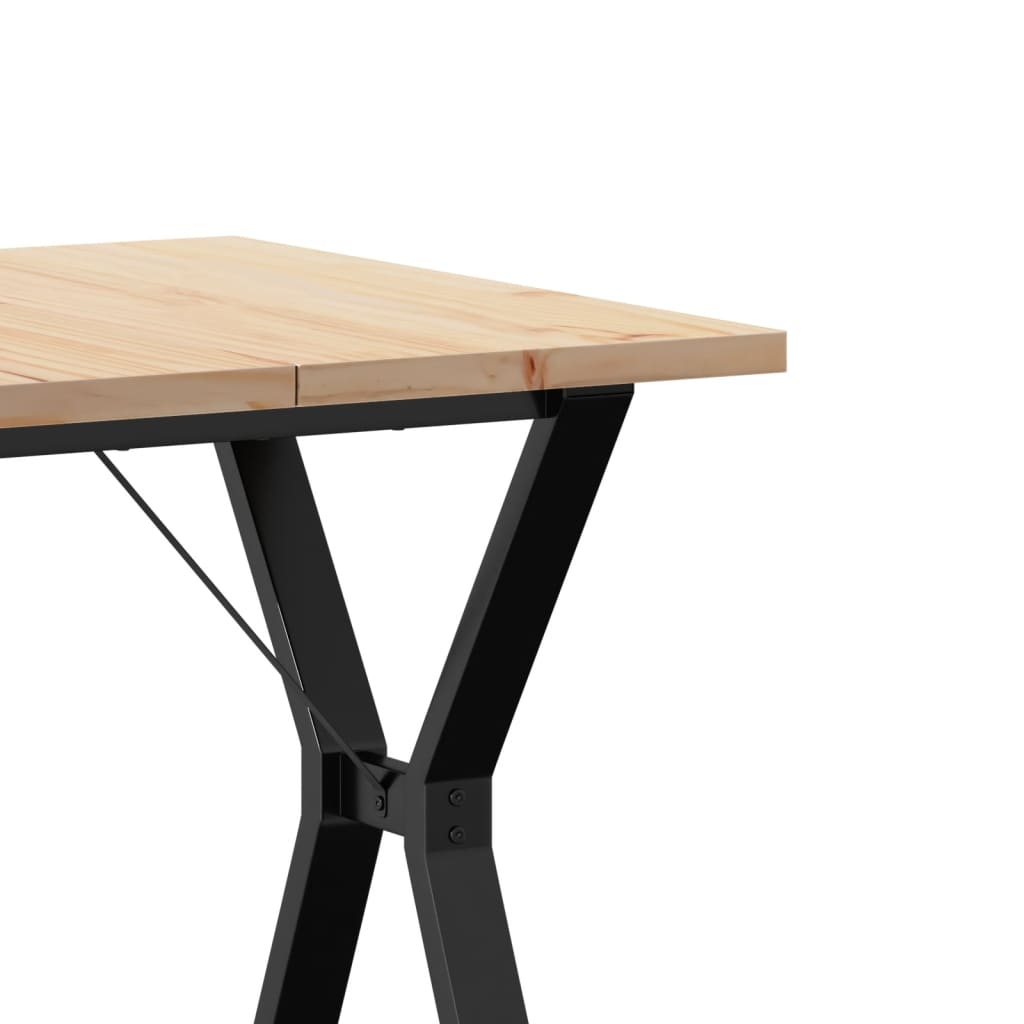 Eettafel Y-frame 70x70x75,5 cm massief grenenhout en staal is nu te koop bij PeponiXL, paradijselijk wonen!