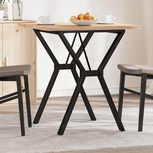 Eettafel Y-frame 70x70x75,5 cm massief grenenhout en staal is nu te koop bij PeponiXL, paradijselijk wonen!