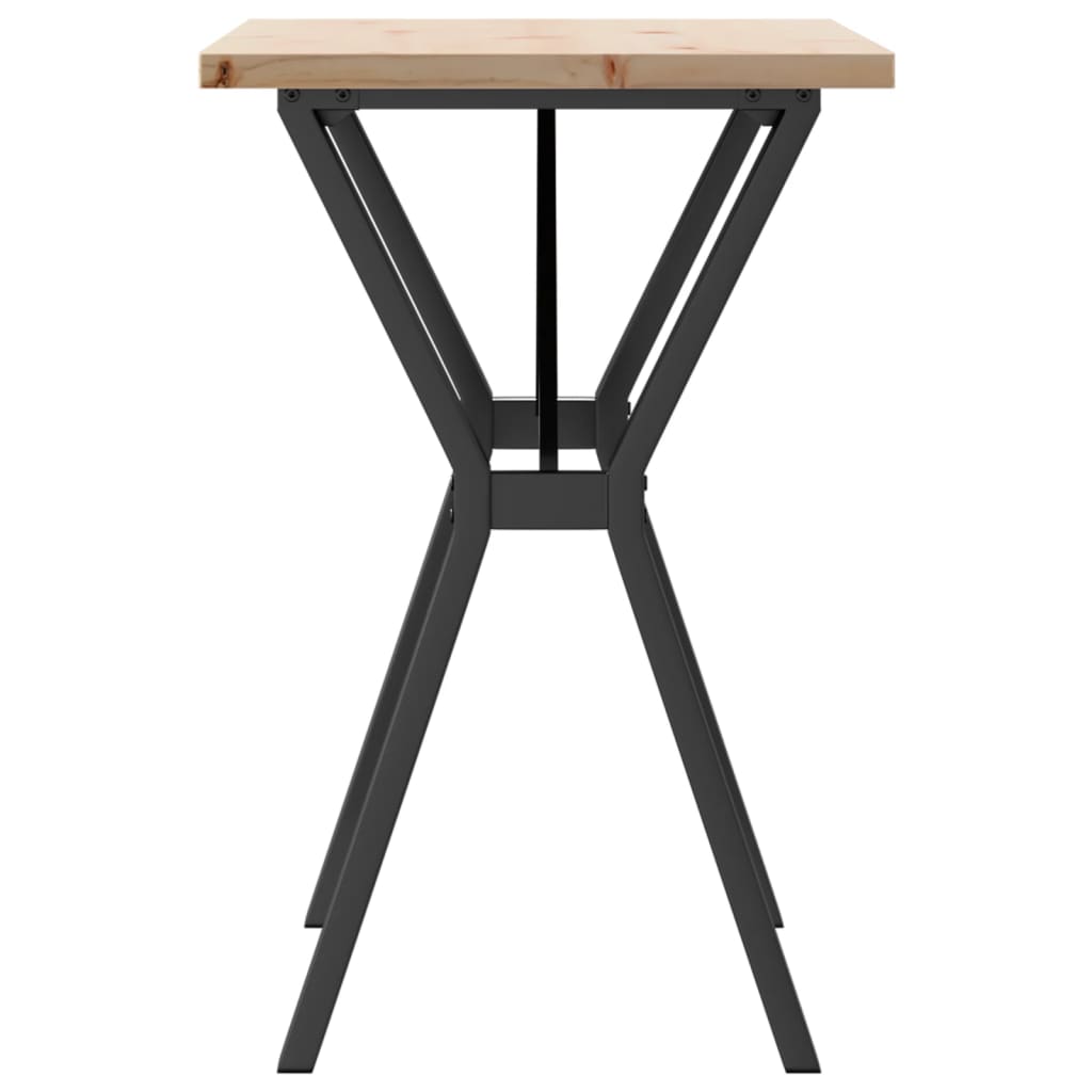 Eettafel Y-frame 80x50x75,5 cm massief grenenhout en staal is nu te koop bij PeponiXL, paradijselijk wonen!