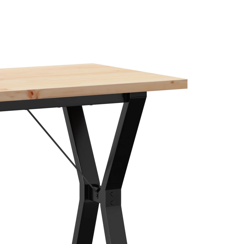 Eettafel Y-frame 80x50x75,5 cm massief grenenhout en staal is nu te koop bij PeponiXL, paradijselijk wonen!