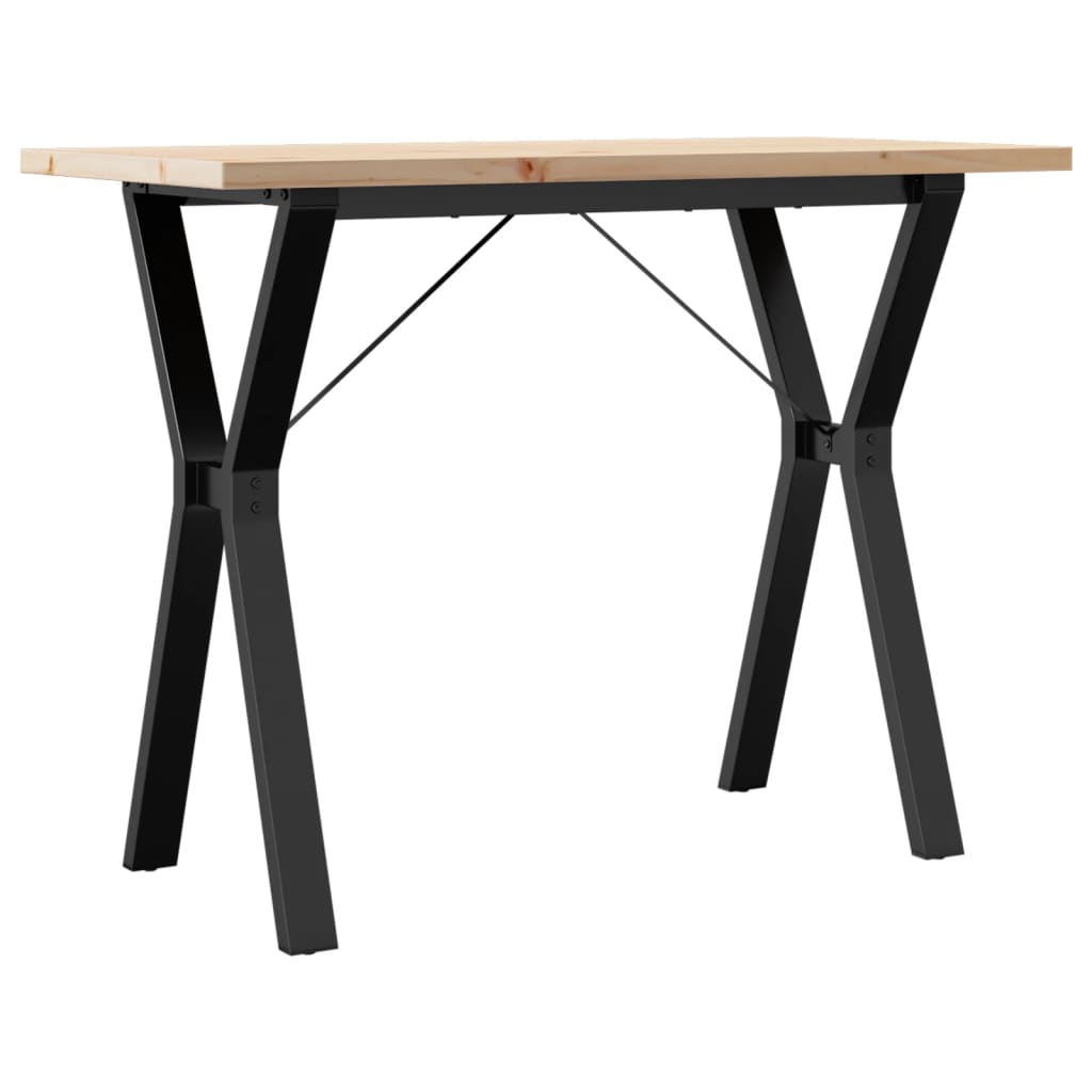Eettafel Y-frame 100x50x75,5 cm massief grenenhout en staal is nu te koop bij PeponiXL, paradijselijk wonen!