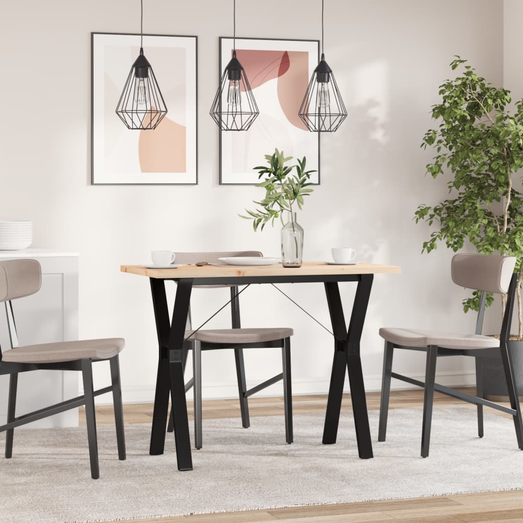 Eettafel Y-frame 100x50x75,5 cm massief grenenhout en staal is nu te koop bij PeponiXL, paradijselijk wonen!