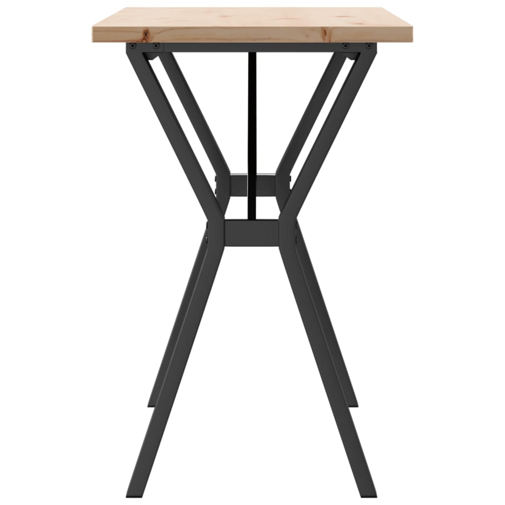 Eettafel Y-frame 100x50x75,5 cm massief grenenhout en staal is nu te koop bij PeponiXL, paradijselijk wonen!