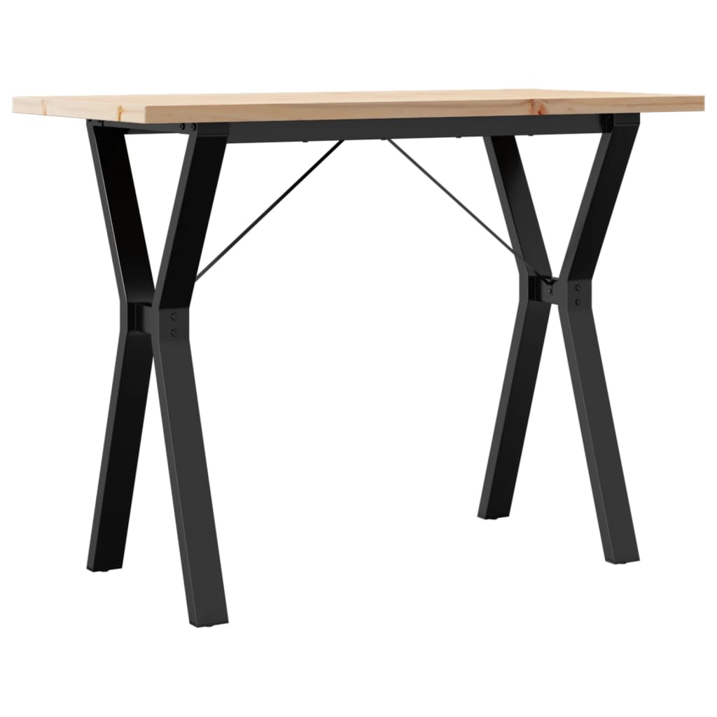 Eettafel Y-frame 100x50x75,5 cm massief grenenhout en staal is nu te koop bij PeponiXL, paradijselijk wonen!