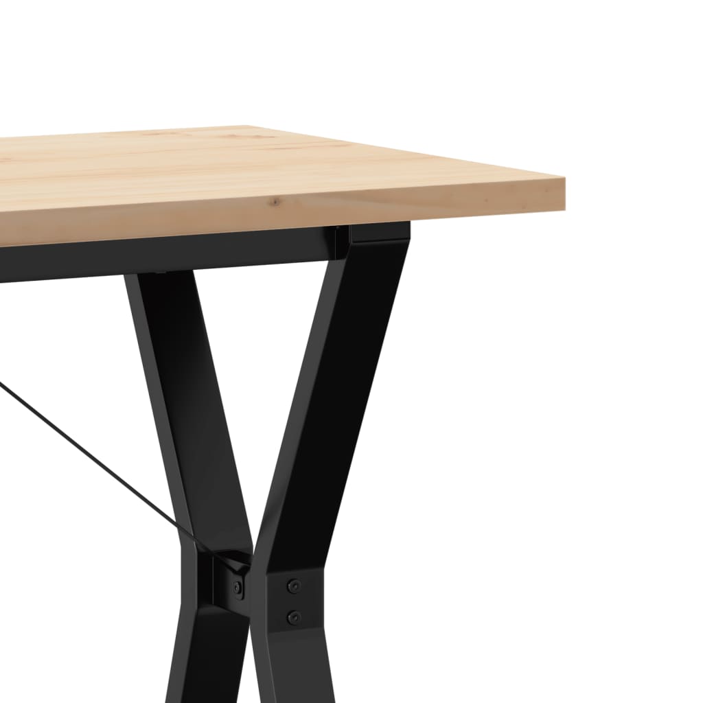 Eettafel Y-frame 100x50x75,5 cm massief grenenhout en staal is nu te koop bij PeponiXL, paradijselijk wonen!
