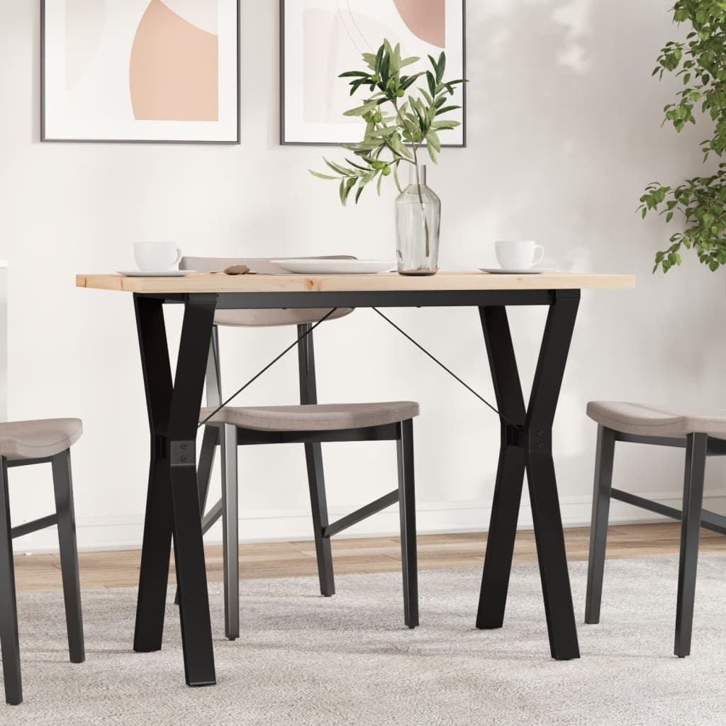Eettafel Y-frame 100x50x75,5 cm massief grenenhout en staal is nu te koop bij PeponiXL, paradijselijk wonen!