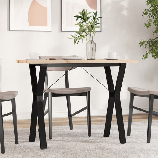 Eettafel Y-frame 100x50x75,5 cm massief grenenhout en staal is nu te koop bij PeponiXL, paradijselijk wonen!