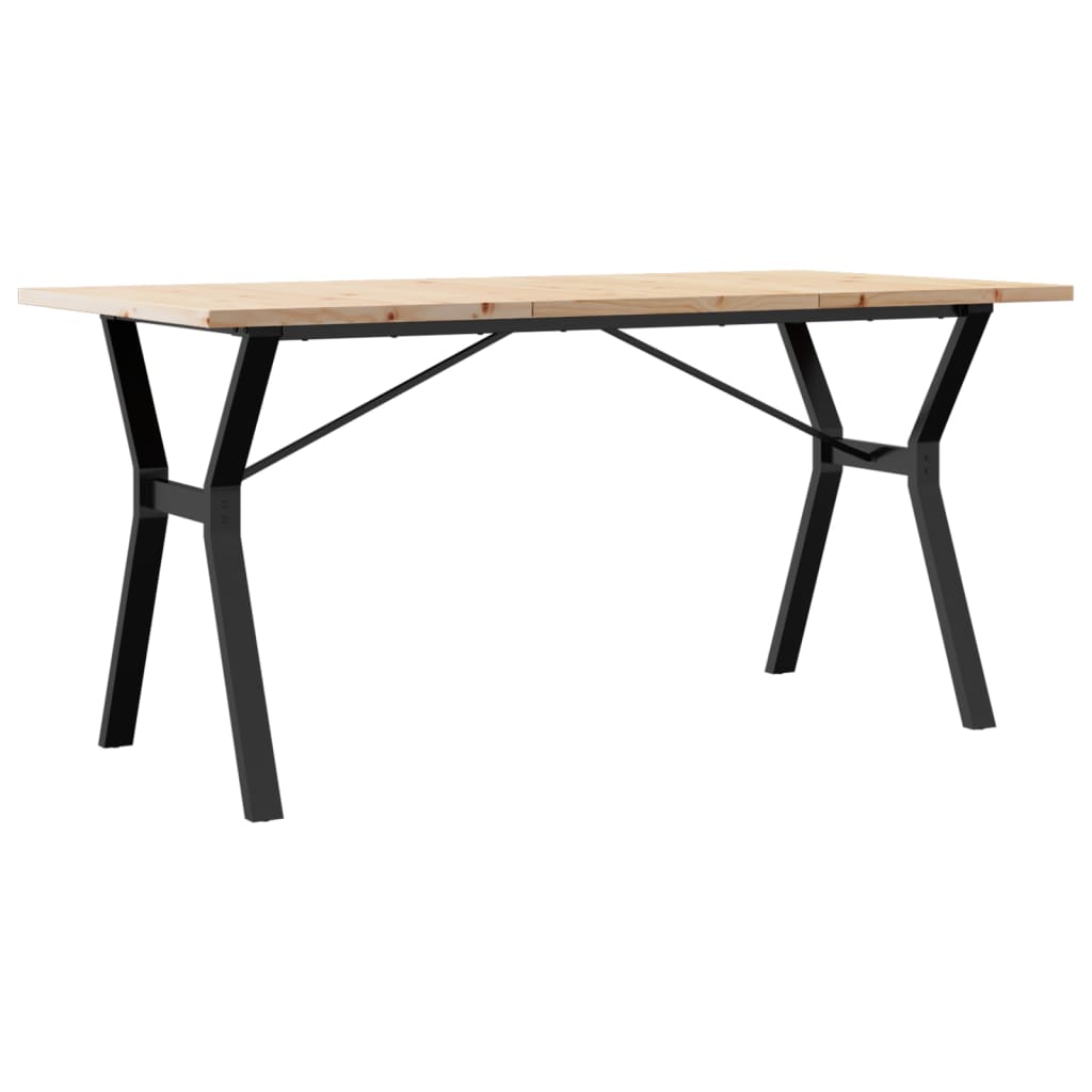 Eettafel Y-frame 160x80x75,5 cm massief grenenhout en staal is nu te koop bij PeponiXL, paradijselijk wonen!