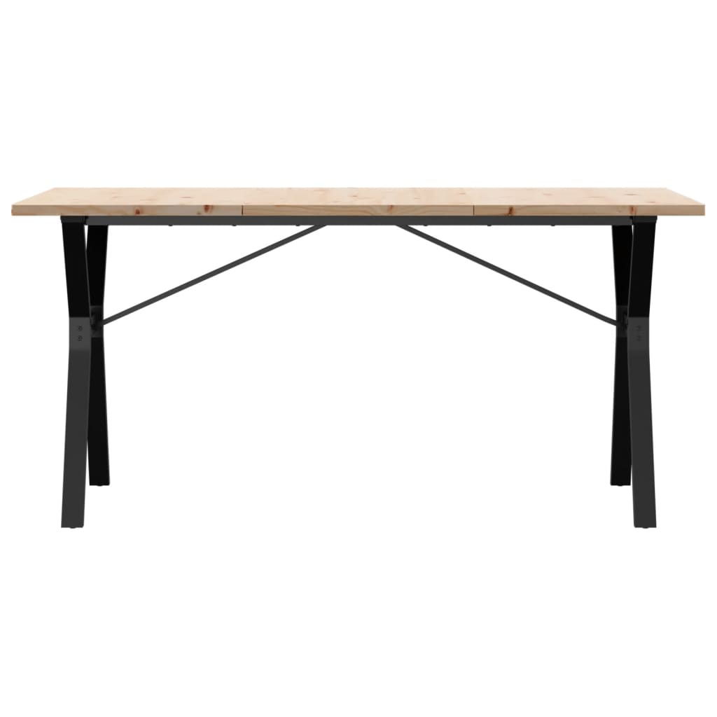 Eettafel Y-frame 160x80x75,5 cm massief grenenhout en staal is nu te koop bij PeponiXL, paradijselijk wonen!