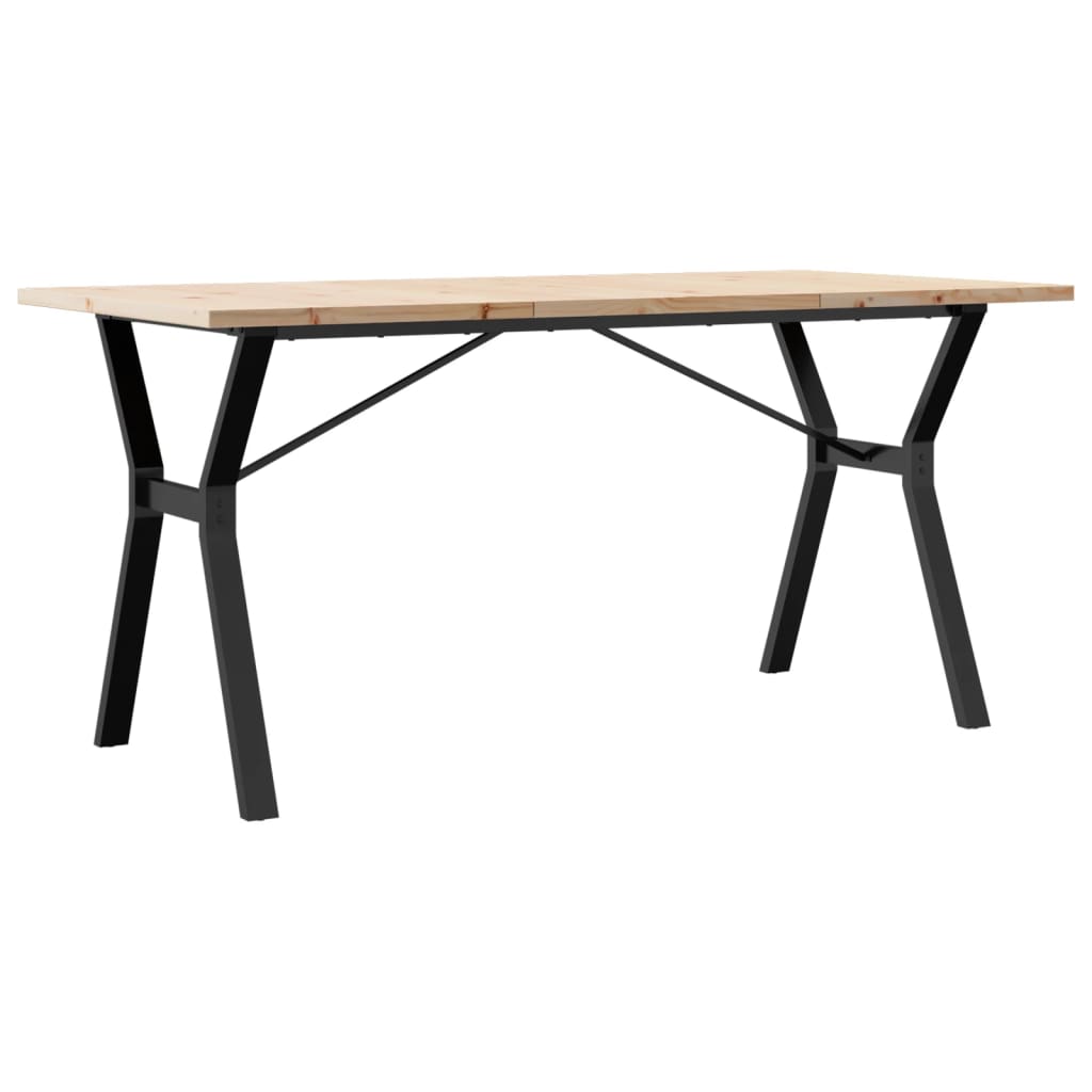 Eettafel Y-frame 160x80x75,5 cm massief grenenhout en staal is nu te koop bij PeponiXL, paradijselijk wonen!