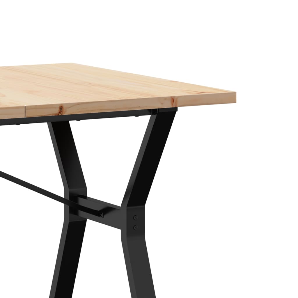 Eettafel Y-frame 160x80x75,5 cm massief grenenhout en staal is nu te koop bij PeponiXL, paradijselijk wonen!