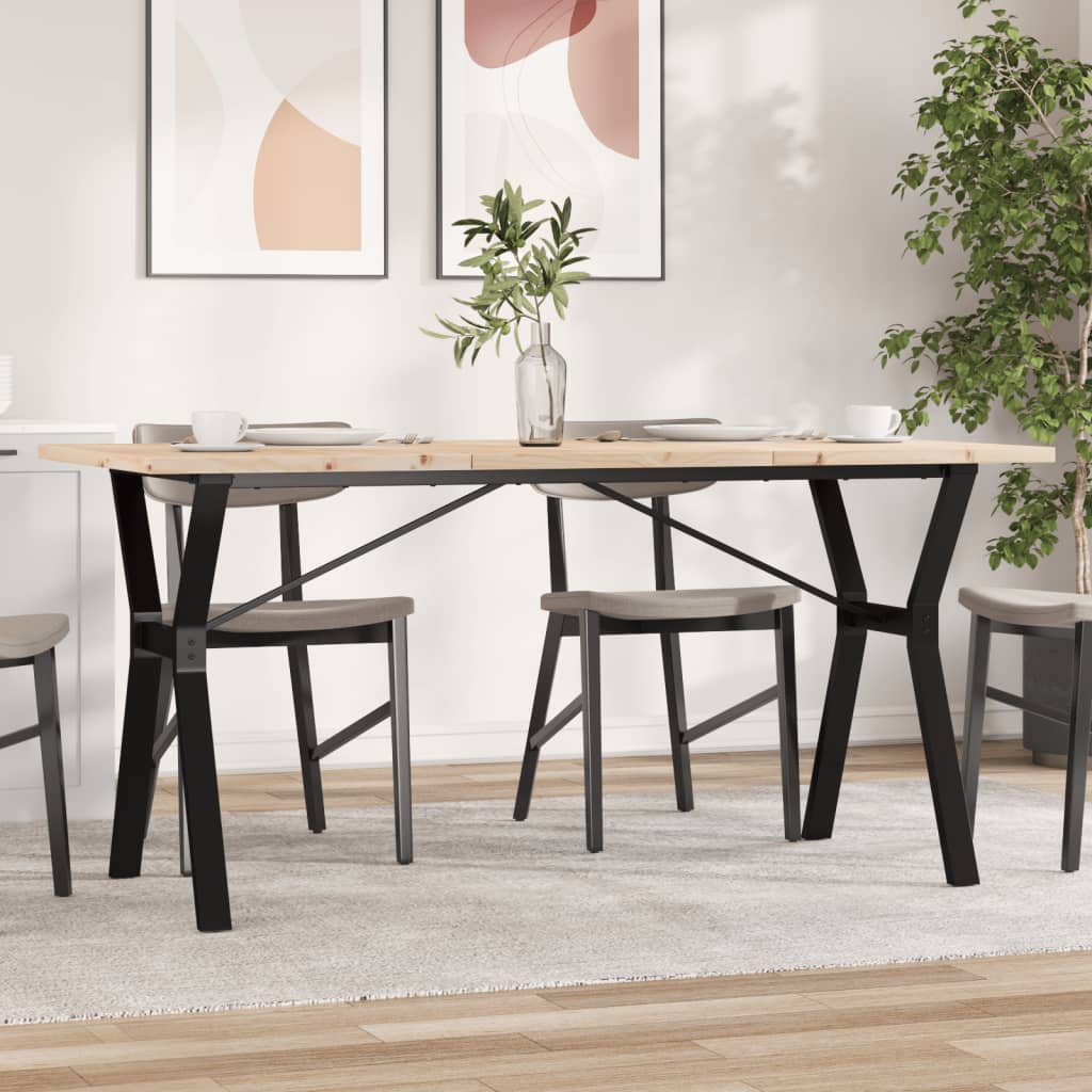 Eettafel Y-frame 160x80x75,5 cm massief grenenhout en staal is nu te koop bij PeponiXL, paradijselijk wonen!