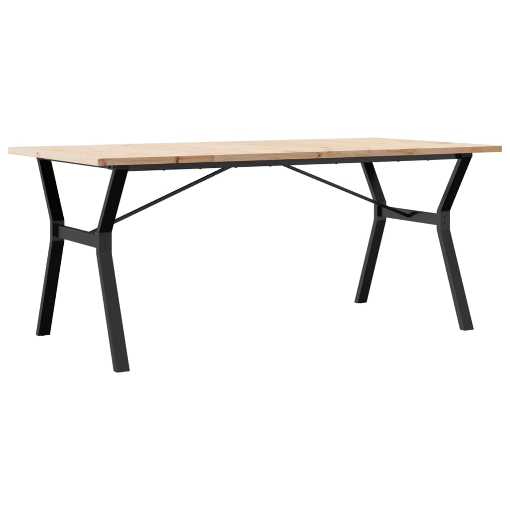 Eettafel Y-frame 180x90x75,5 cm massief grenenhout en staal is nu te koop bij PeponiXL, paradijselijk wonen!