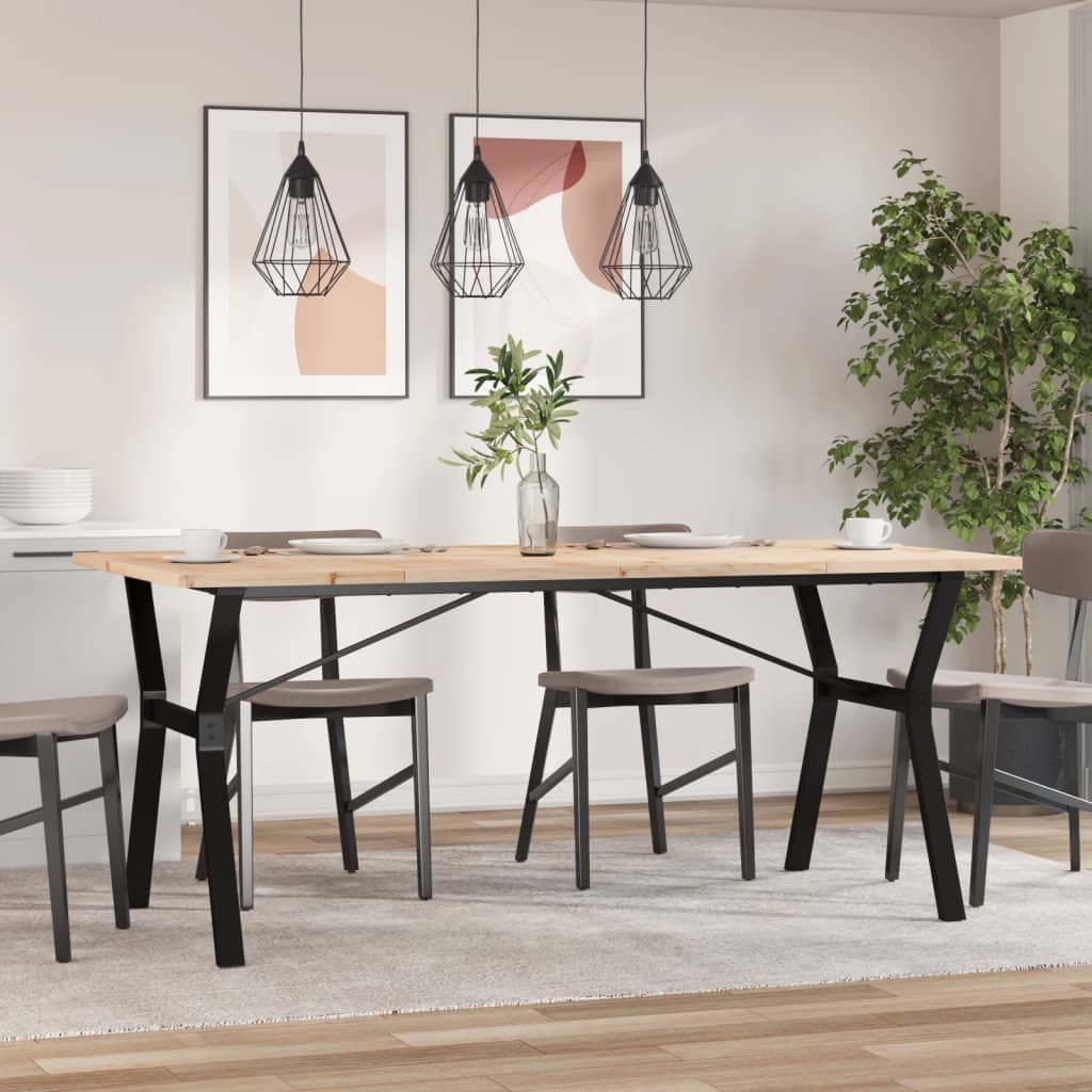 Eettafel Y-frame 180x90x75,5 cm massief grenenhout en staal is nu te koop bij PeponiXL, paradijselijk wonen!