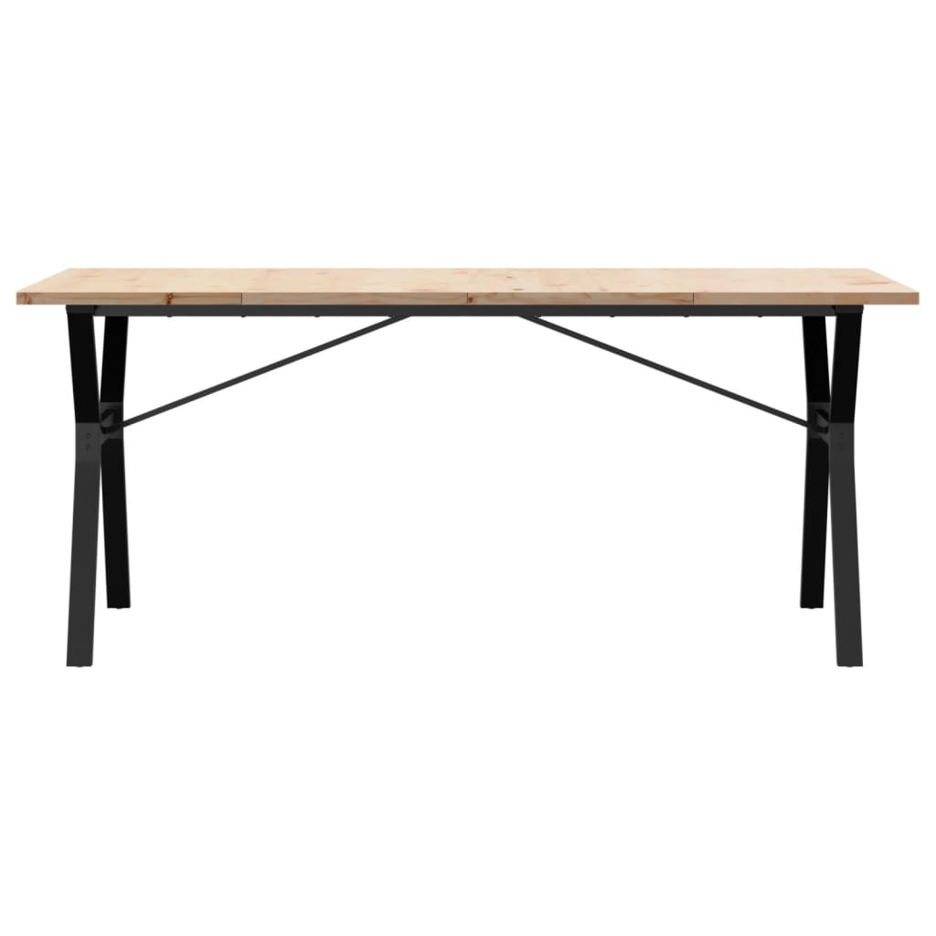 Eettafel Y-frame 180x90x75,5 cm massief grenenhout en staal is nu te koop bij PeponiXL, paradijselijk wonen!