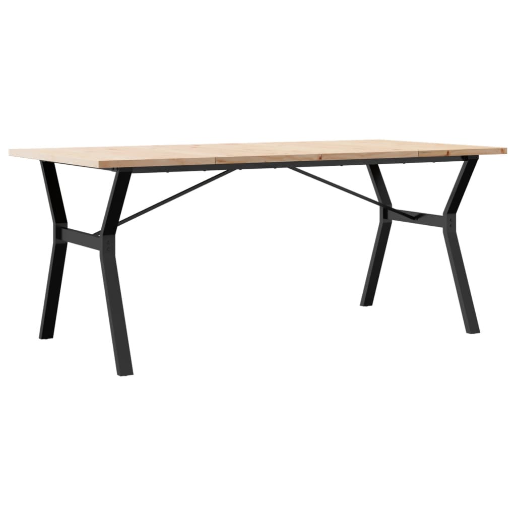 Eettafel Y-frame 180x90x75,5 cm massief grenenhout en staal is nu te koop bij PeponiXL, paradijselijk wonen!