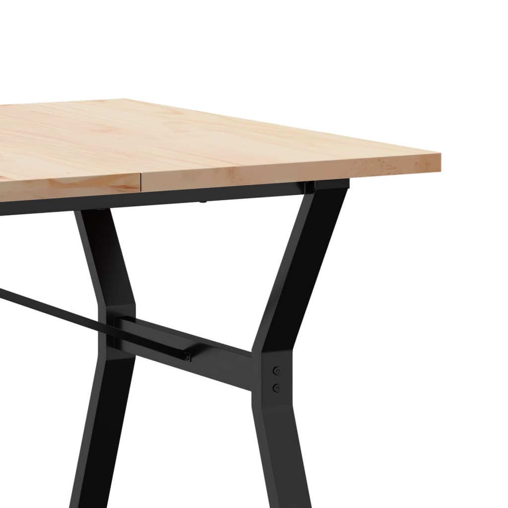 Eettafel Y-frame 180x90x75,5 cm massief grenenhout en staal is nu te koop bij PeponiXL, paradijselijk wonen!