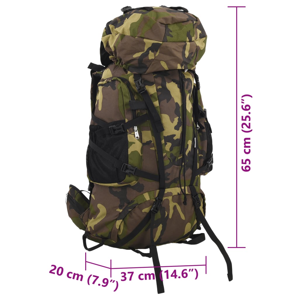 Wandelrugzak 60 L camouflage oxford stof groen is nu te koop bij PeponiXL, paradijselijk wonen!