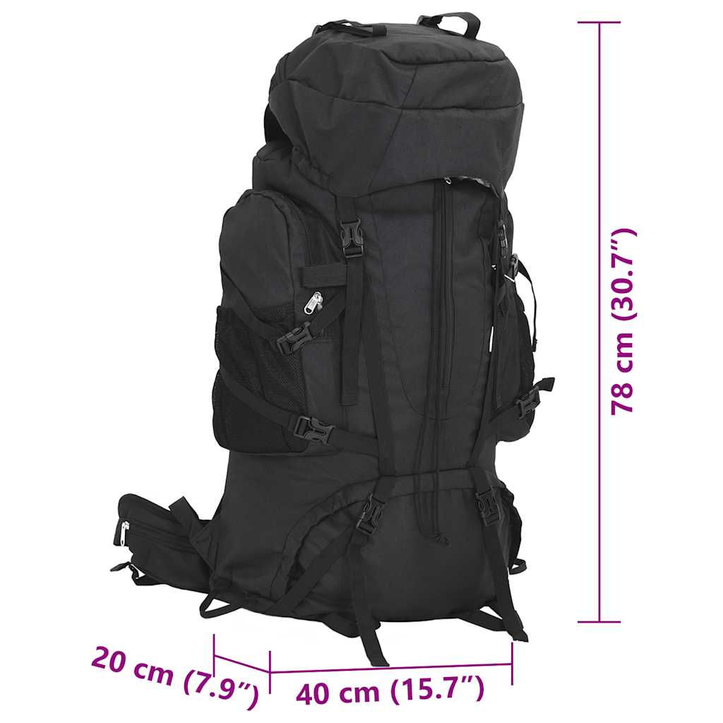 Wandelrugzak 80 L oxford stof zwart is nu te koop bij PeponiXL, paradijselijk wonen!