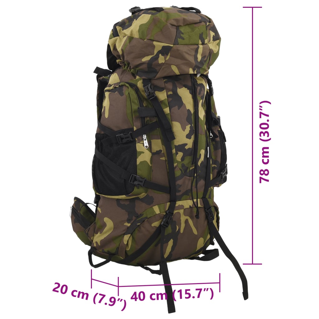 Wandelrugzak 80 L camouflage oxford stof groen is nu te koop bij PeponiXL, paradijselijk wonen!