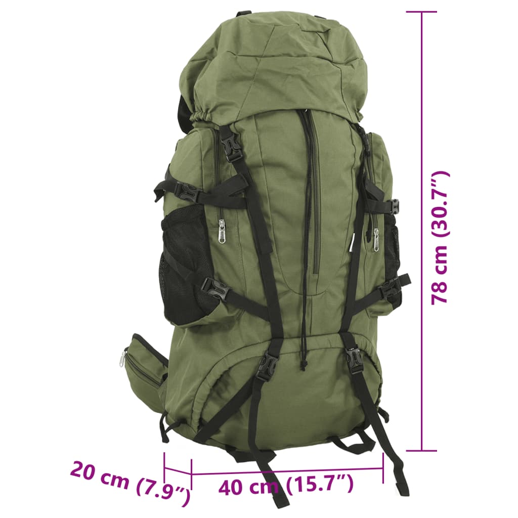 Wandelrugzak 80 L oxford stof legergroen is nu te koop bij PeponiXL, paradijselijk wonen!