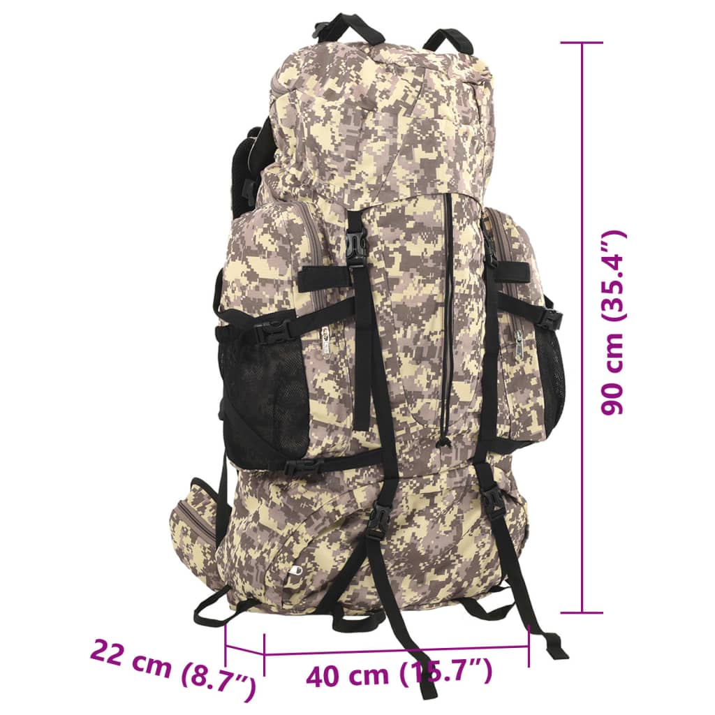 Wandelrugzak 100 L camouflage oxford stof camelbruin is nu te koop bij PeponiXL, paradijselijk wonen!