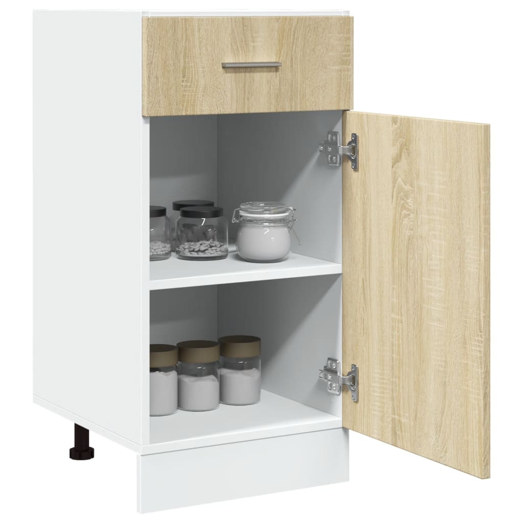 Onderkast met lade Lyon 40x46x81,5 cm bewerkt hout sonoma eikenkleurig is nu te koop bij PeponiXL, paradijselijk wonen!