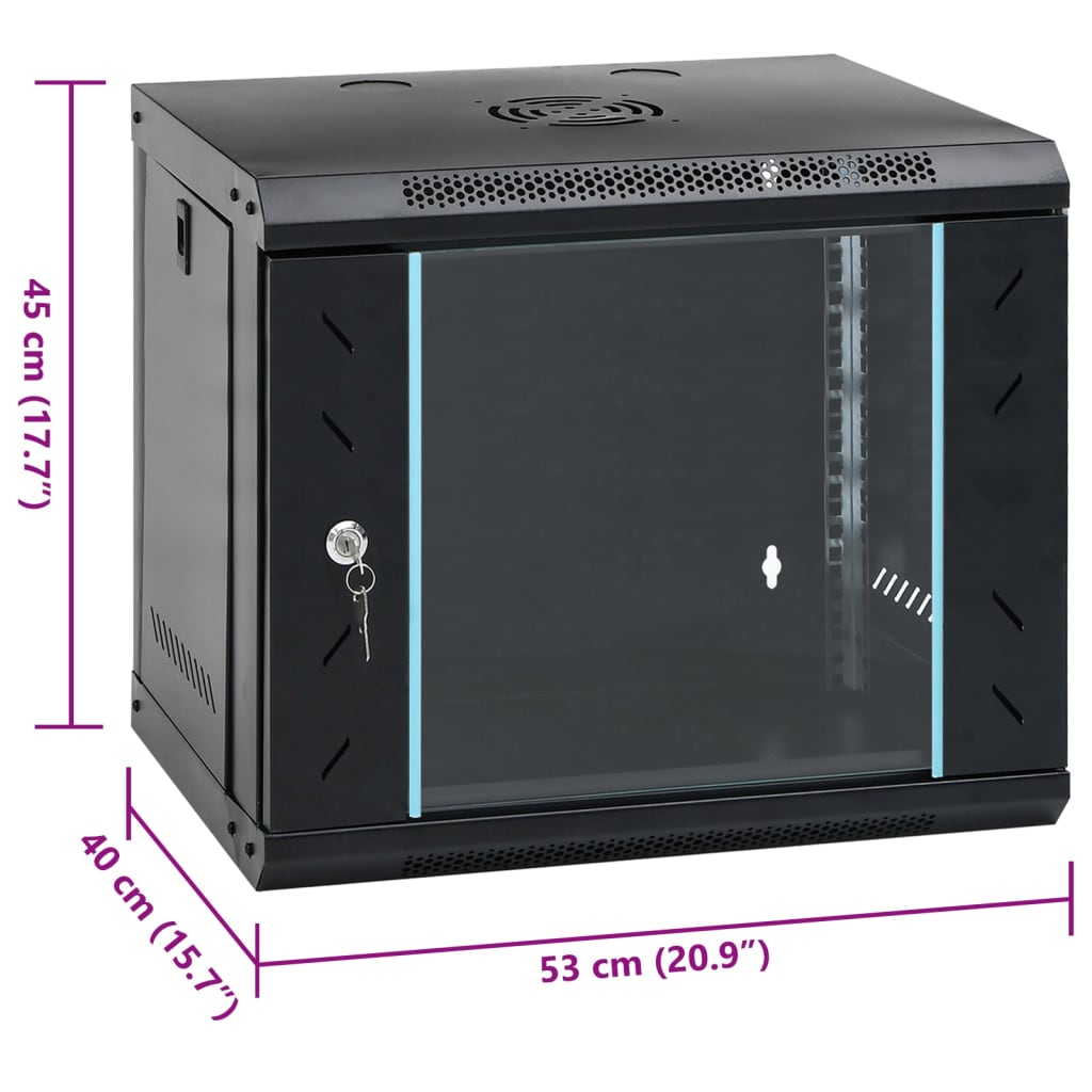 9U Wandgemonteerde Netwerkkast 19" IP20 53x40x45 cm is nu te koop bij PeponiXL, paradijselijk wonen!