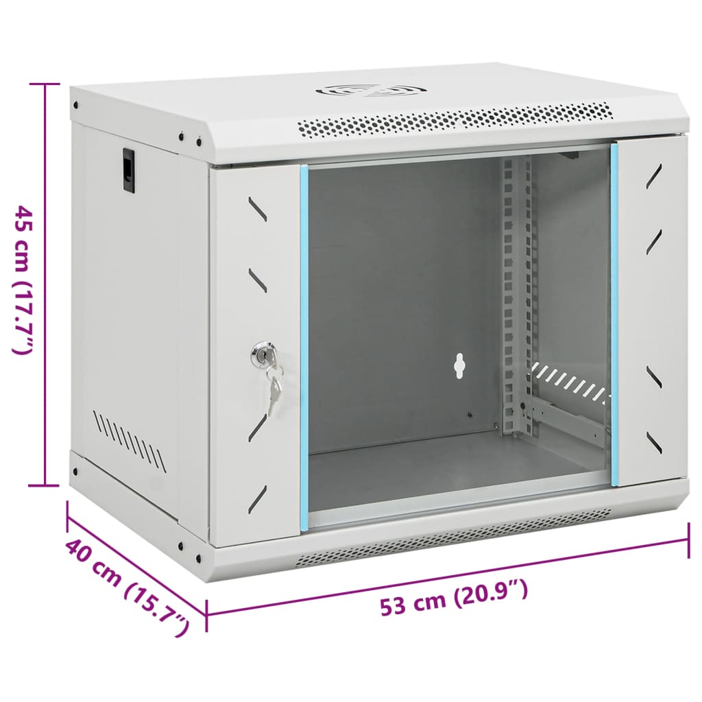 Netwerkkast wandgemonteerd 9U 19" IP20 53x40x45 cm is nu te koop bij PeponiXL, paradijselijk wonen!