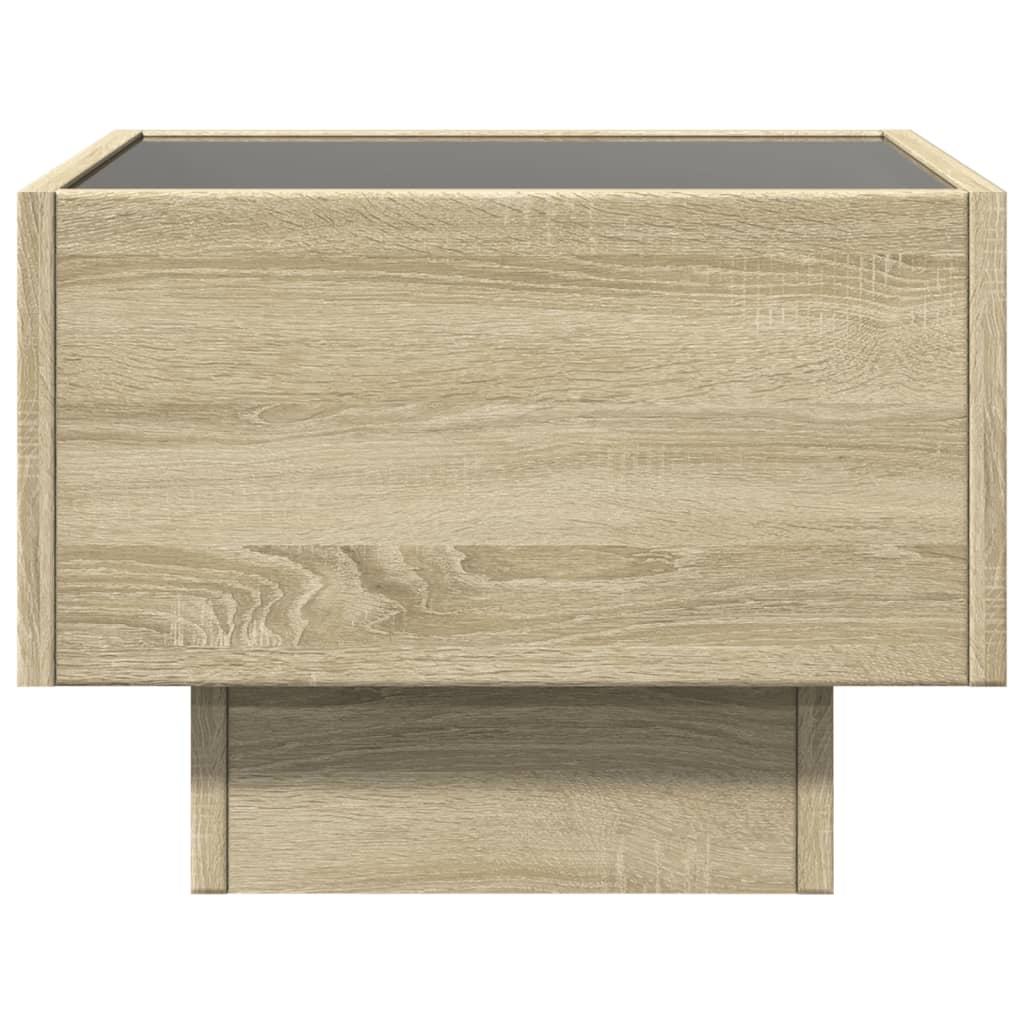 Bijzettafel met LED 40x40x30 cm bewerkt hout sonoma eikenkleur is nu te koop bij PeponiXL, paradijselijk wonen!