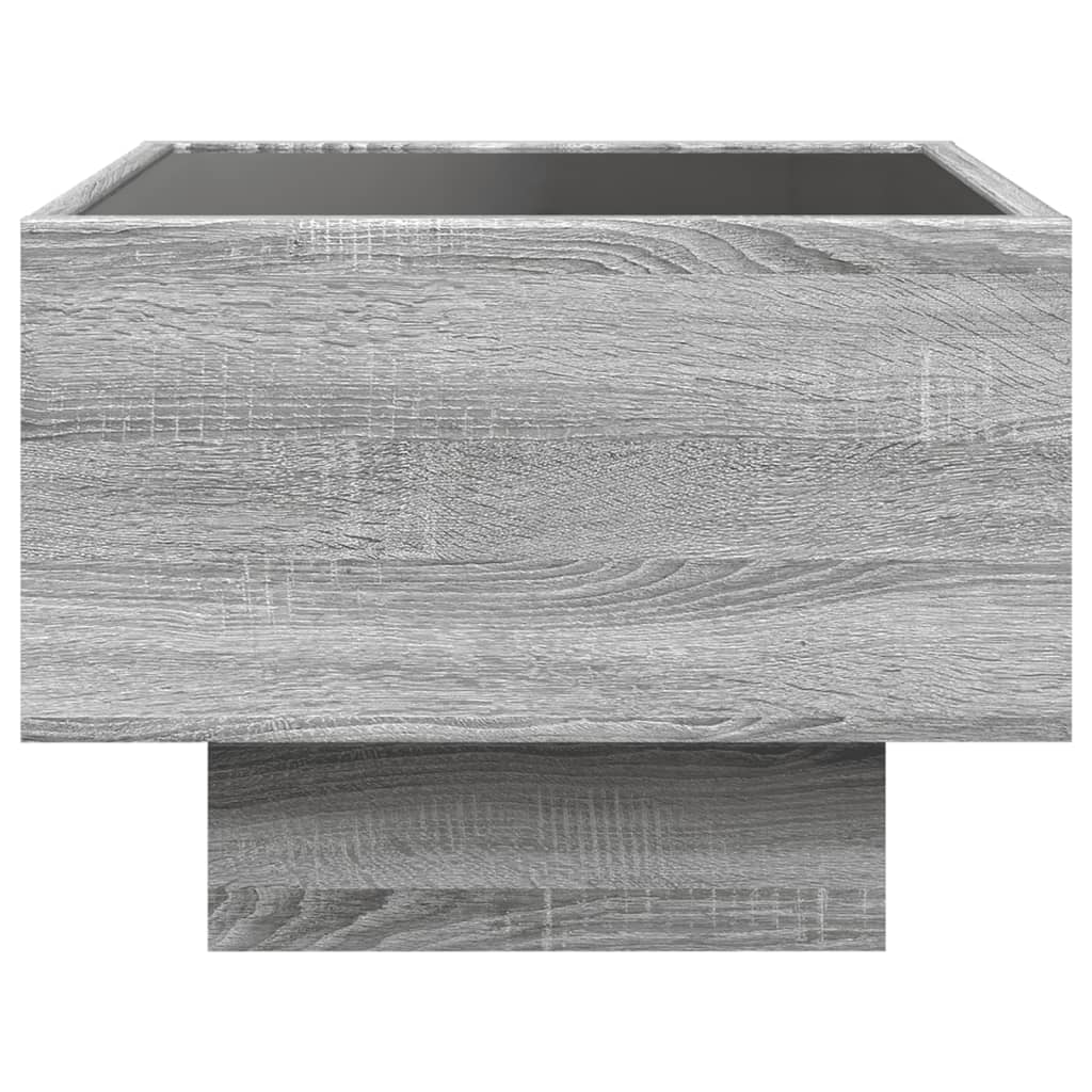 Bijzettafel met LED 40x40x30 cm bewerkt hout grijs sonoma eiken is nu te koop bij PeponiXL, paradijselijk wonen!
