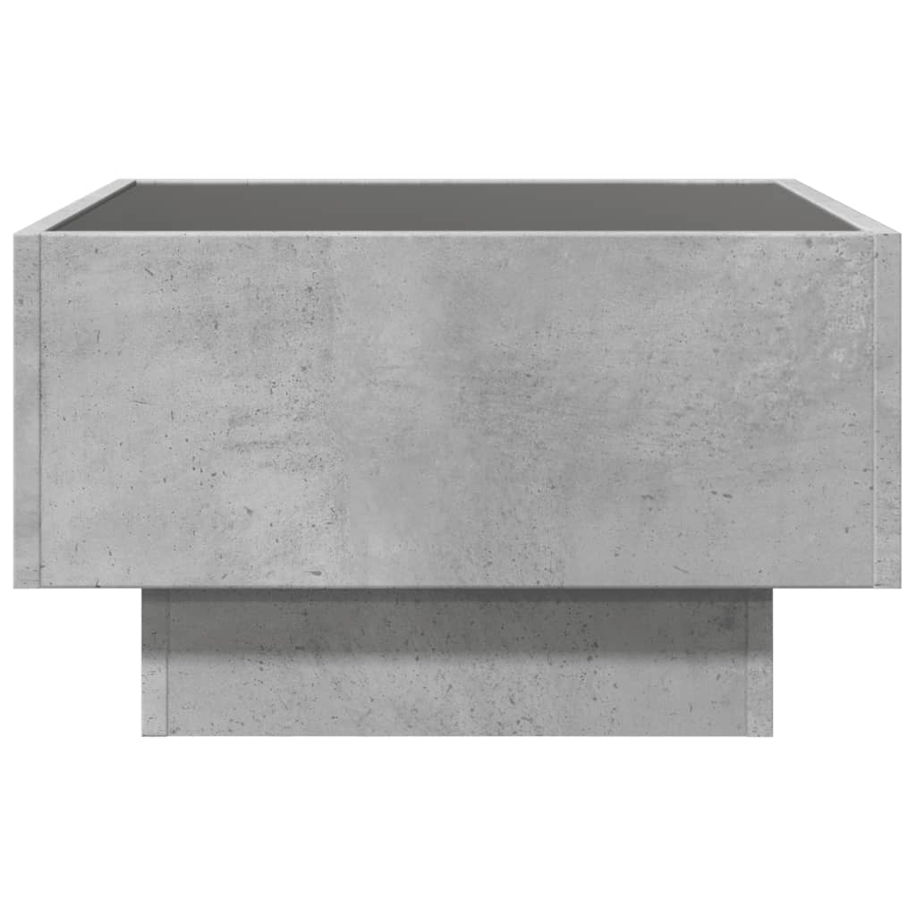 Salontafel met LED 50x50x30 cm bewerkt hout betongrijs is nu te koop bij PeponiXL, paradijselijk wonen!