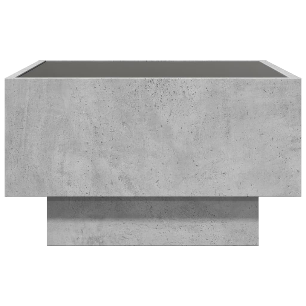 Salontafel met LED 50x50x30 cm bewerkt hout betongrijs is nu te koop bij PeponiXL, paradijselijk wonen!