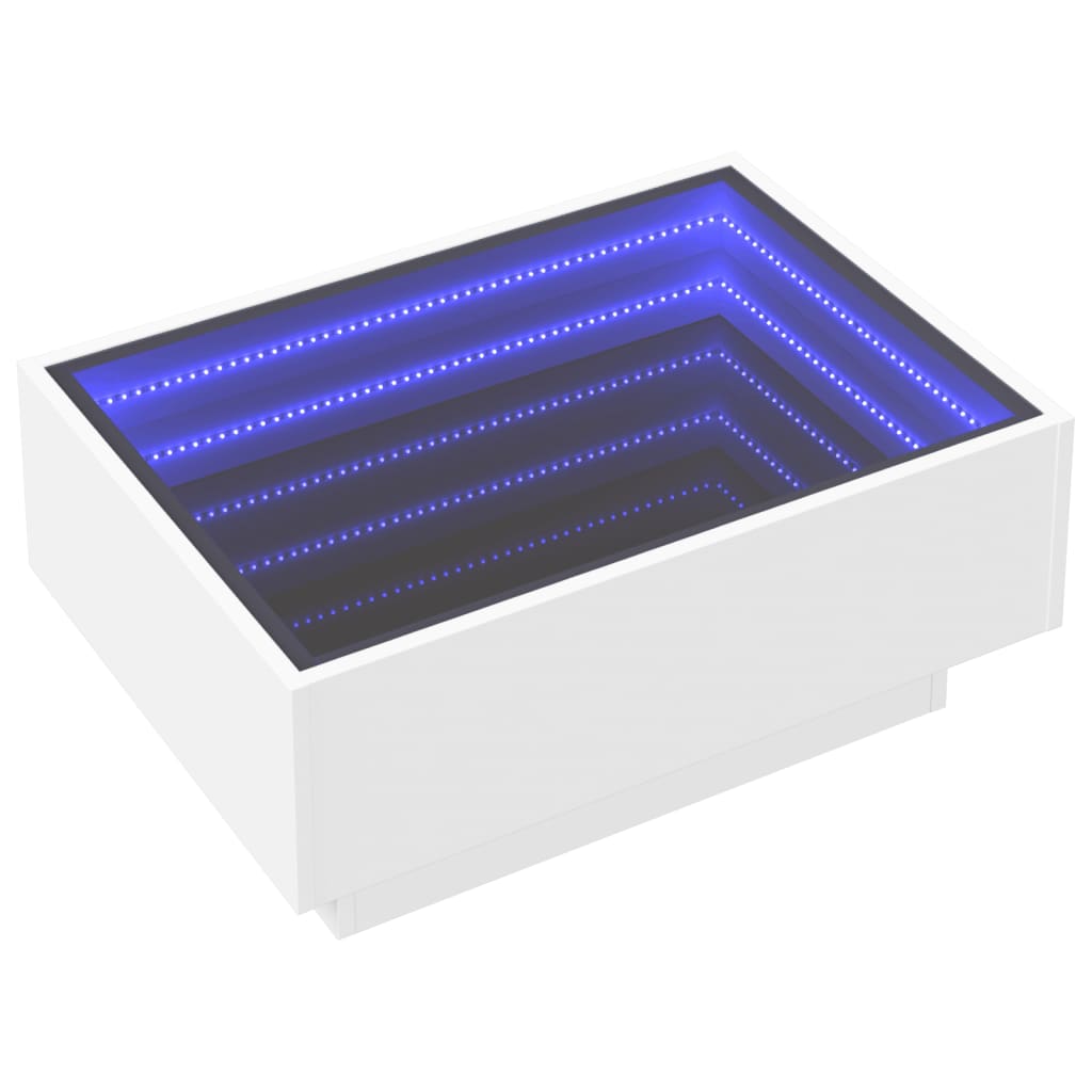 Salontafel met LED 70x50x30 cm bewerkt hout wit is nu te koop bij PeponiXL, paradijselijk wonen!