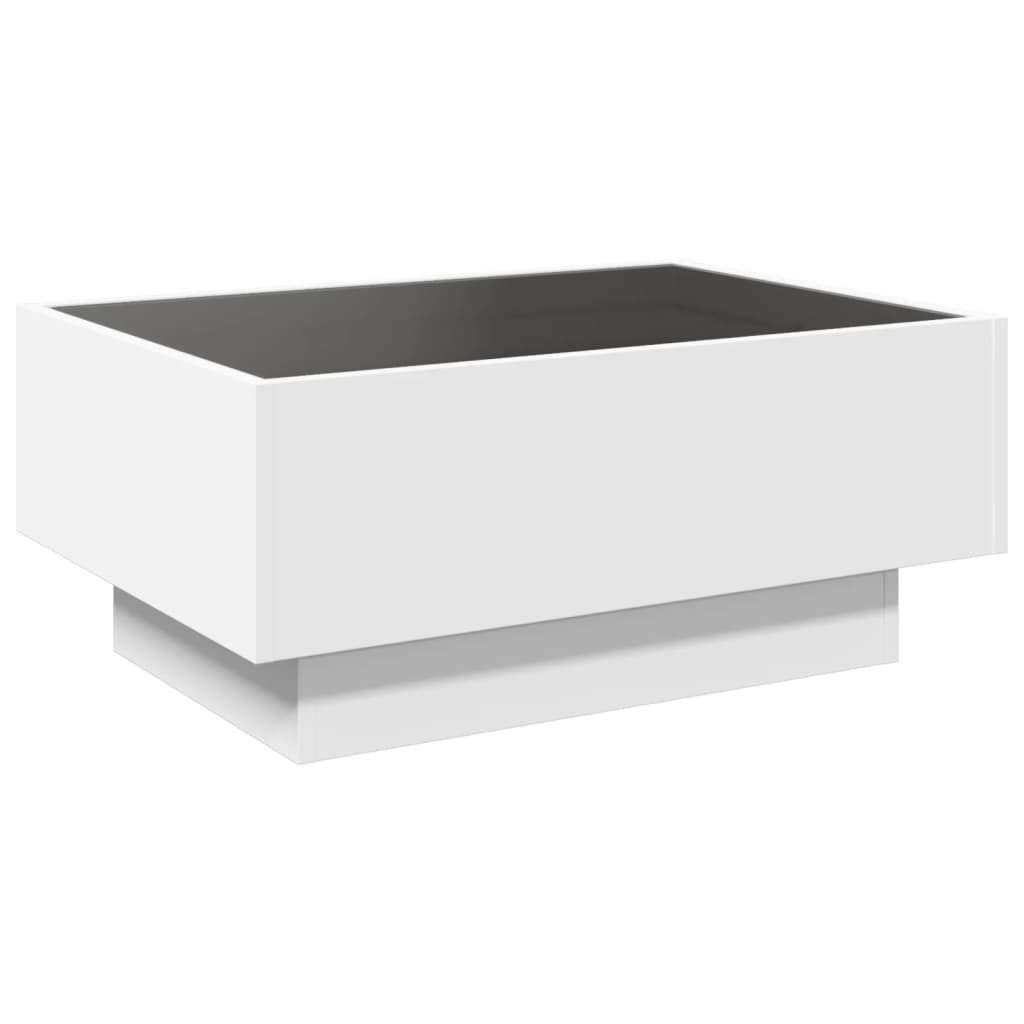 Salontafel met LED 70x50x30 cm bewerkt hout wit is nu te koop bij PeponiXL, paradijselijk wonen!