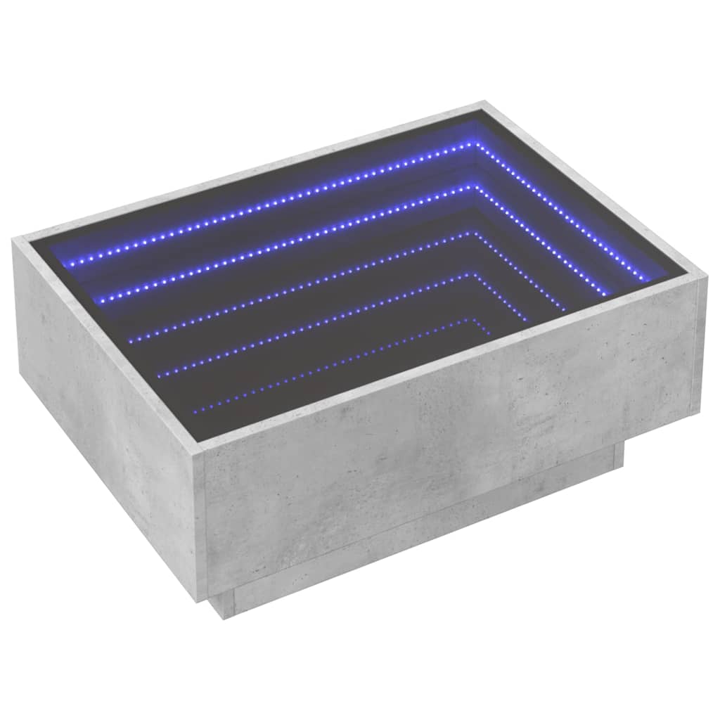 Salontafel met LED 70x50x30 cm bewerkt hout betongrijs is nu te koop bij PeponiXL, paradijselijk wonen!