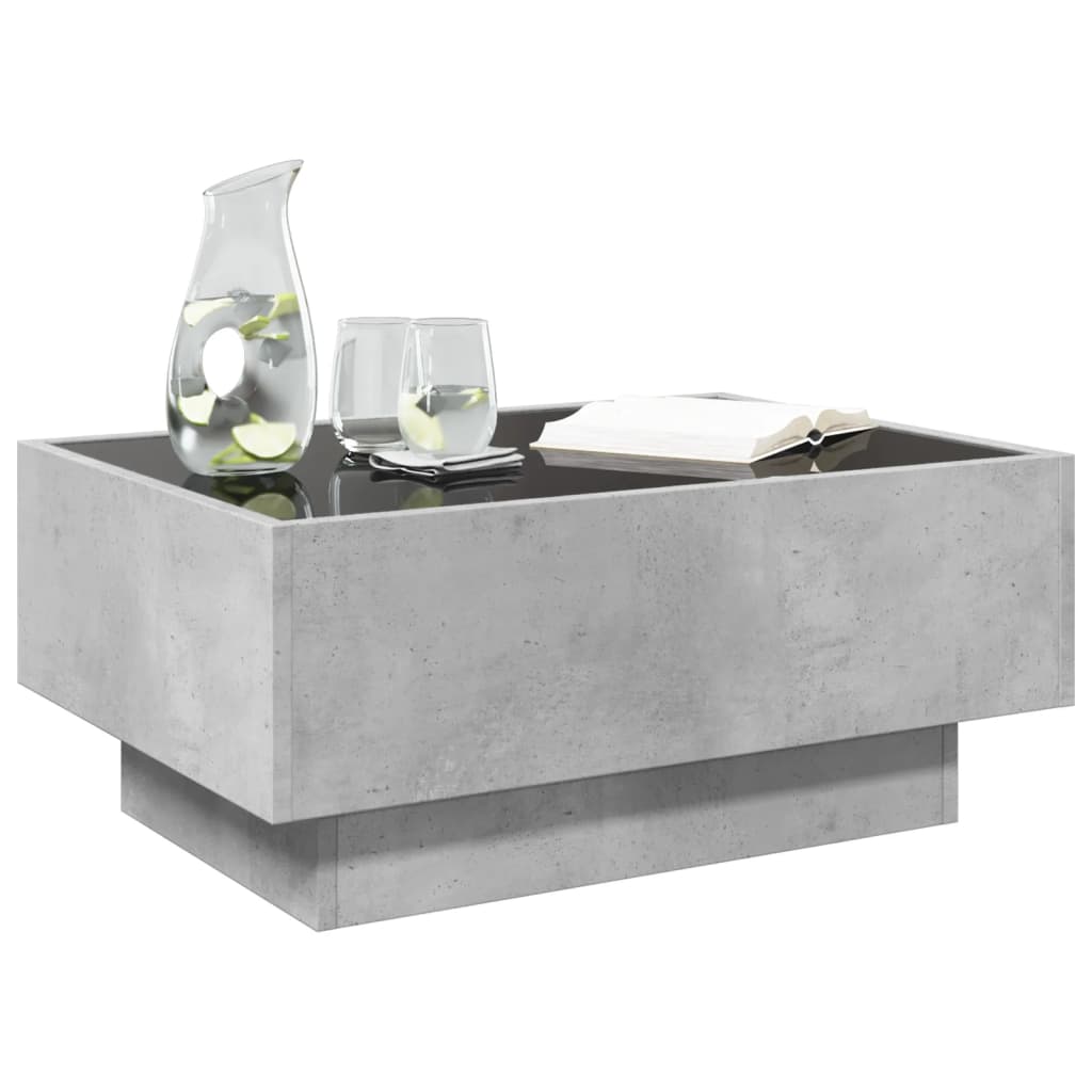 Salontafel met LED 70x50x30 cm bewerkt hout betongrijs is nu te koop bij PeponiXL, paradijselijk wonen!